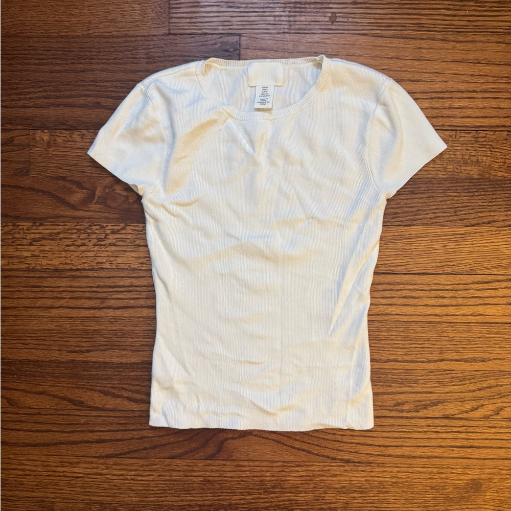 H&M Cream Ribbed Women's Top
